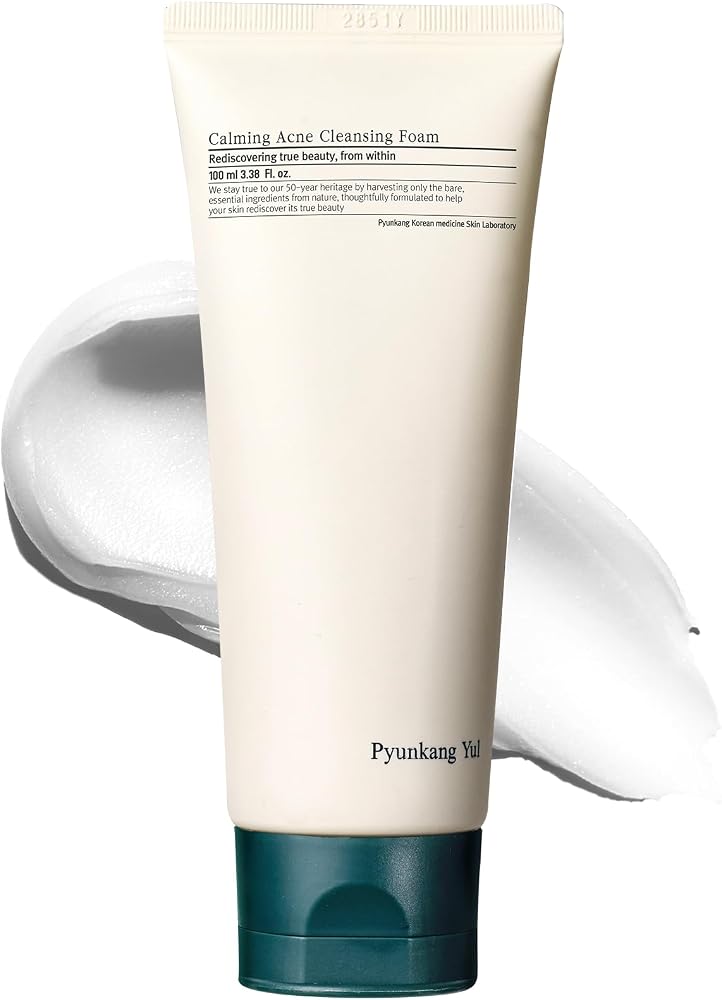 Pyunkang Yul PKY Calming Cleansing Foam, Low pH Formula Facial Wash/Cleanser with Witch Hazel, AHA for oil control- Cica, Tea Tree Extract - Rapid Moisture replenishment 3.38 Fl.oz