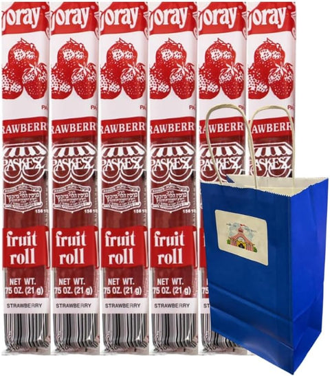 Fruit Roll Strawberry Flavor – 0.75 oz Individually Wrapped Rolls – Soft and Chewy Fruit Snacks – 6 Pack – Low Calorie and Perfect for On-the-Go Snacking