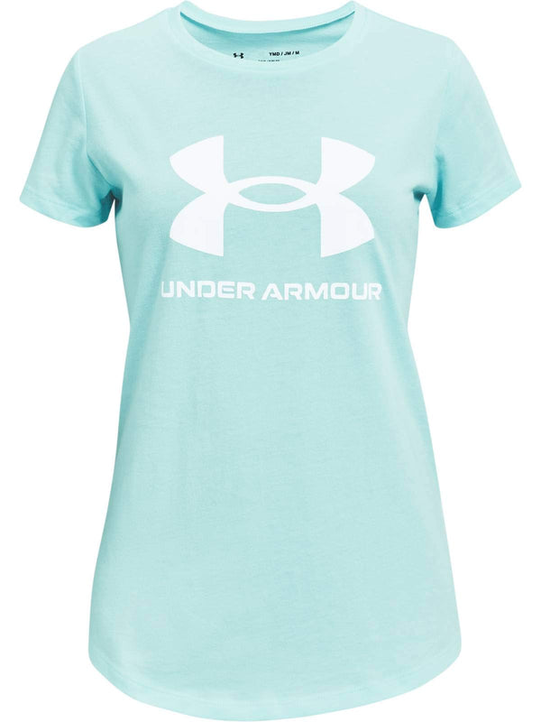 Under Armour Live Sportstyle Graphic Short Sleeve T-shirt, Breeze (441)/White, Youth X-Small