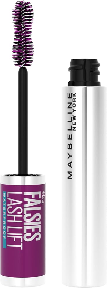 Maybelline The Falsies Lash Lift Waterproof Mascara Volumizing, Lengthening, Lifting, Curling, Multiplying, Eye Makeup, Very Black, 1 Count