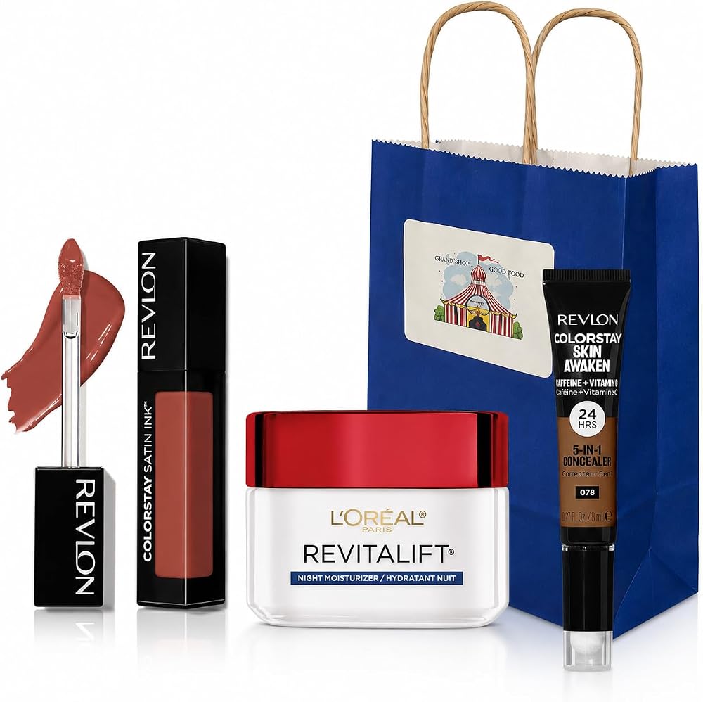 BIGTOPDEALSUSA Beauty Gift Set, Curated Multi-Brand Makeup and Skincare, Brightening, Assorted