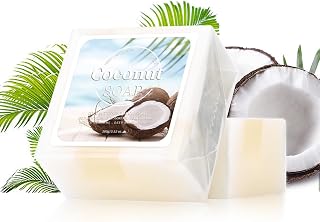 Coconut Soap Bar for Face & Body, Handmade Washing Exfoliating Bar, Moisturizing Oil Control Mild Nourishing Removing Body Dirty Cleaning Pore for Women Men Skin Care