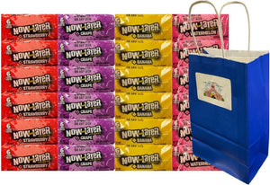 Big TOP DEALS USA Now and Later Strawberry Candy Mix, 24 Pack, 4 Flavors 6 Each, Banana Grape Watermelon Strawberry, Variety Pack, 0.93 oz Wrapped Soft Chew Taffy, Party Favor Candy Bag, Retro Candy
