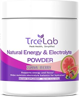 Guava Energy Powder - Natural Caffeine Powder with L-Theanine, Methylcobalamin, Folate, Niacin, Riboflavin, B6 - Clean Energy Drink Powder for Women - Pre Workout with Green Tea Extract