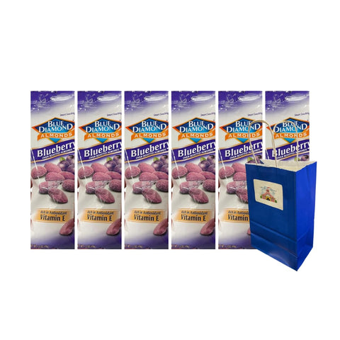 Diamond Blueberry Flavored Roasted Almonds 6 Pack 1.5oz Pouches