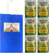 Big Top Deals USA Blue Paper Bag (5.25x3.2x8) with Snaps Veggie Chips White Cheddar – Custom Bundle Pack - Shirts - Tops