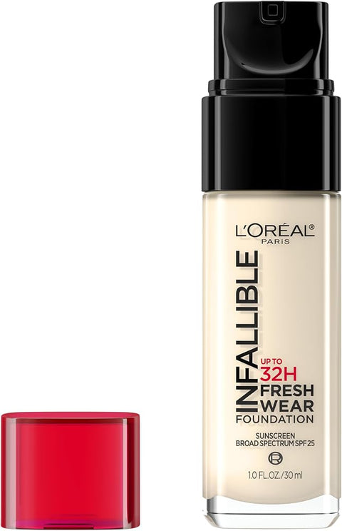 L'Oreal Paris Makeup Infallible Up to 32 Hour Fresh Wear Lightweight Foundation, 390 Snow, 1 Fl Oz, Packaging May Vary - Face Makeup - Beauty