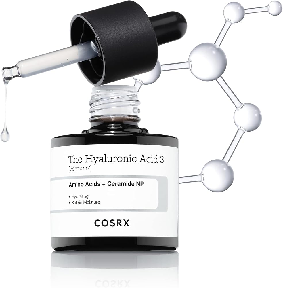 Cosrx Pure Sodium Hyaluronic Acid 3% Serum, Hydratying & Moisture Boosting for Fine Lines & Wrinkles, Repair Dry Skin, 0.67fl.oz/20ml, No Artificial Fragrance, Korean Skin Care