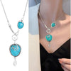 BIG TOP DEALS USA Turquoise Jewelry Exotic Shape Pendant Vintage Necklace for Women – Hand - Image 2