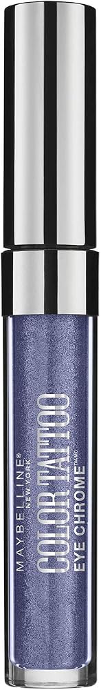 Maybelline New York Color Tattoo Eye Chrome Eyeshadow, Bold Sapphire, 0.11 fl. oz. - Eye Makeup - Beauty