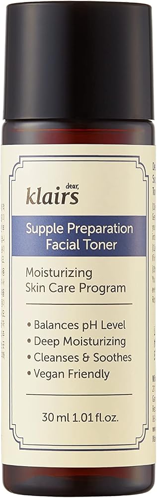 Dearklairs Supple Preparation Facial Toner, pH Balance, Moisturizer, Korean Skincare, Non-Sticky, for Sensitive Skin Face, K-Beauty, 1.01 Fl Oz - Personal Care