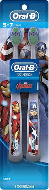 Oral-B Kid's Manual Toothbrush Featuring Marvel's Spiderman, Soft Bristles, for Children and Toddlers 3+, 2 Count