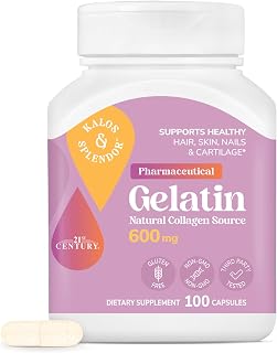 21st Century Gelatin 600mg Capsules for Hair, Skin & Nails, 100 Count