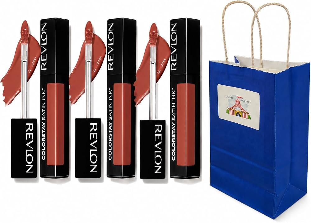 BIG TOP DEALS USA Lipstick 3-Pack, Citrine Queen, Satin Ink, Longwear, Brightening