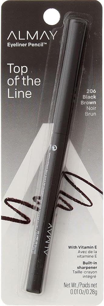 Almay Eyeliner Pencil, Black Brown [206], 0.01 oz (Pack of 4)