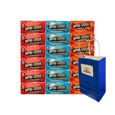 Now and Later Fruit Candy Variety Pack 18 Count Blue Gift Bag
