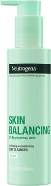 Neutrogena Skin Balancing Kaolin Clay Cleanser with 2% Polyhydroxy Acid (PHA), Mattifying & Conditioning Face Wash for Oily Skin, Paraben-Free, Soap-Free, Sulfate-Free, 6.3 oz