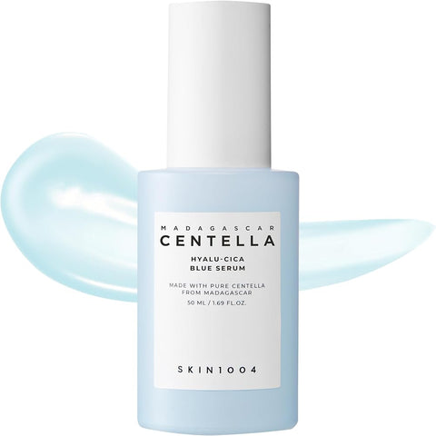 Skin1004 Hyalu-Cica Blue Serum 1.69fl.oz, 50ml, Hydrating Face Serum with 5 Hyaluronic Acids & Madagascar Centella Asiatica, Korean Facial Ampoule for Deep & Long-lasging Moisture, Korean Skin Care
