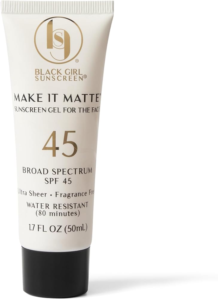 Black GIRL SUNSCREEN Make It Matte SPF 45 Gel for Face - 1.7 Fl Oz - Personal Care