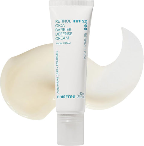 Innisfree Retinol Cica Barrier Cream | Korean Moisturizer with Madecassoside for Sensitive, Acne-Prone Skin | Calimg and Strengthening Formula - Personal Care