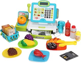 FS Supermarket Cash Register Toy for Kids with Scanner & Play Food