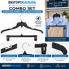 Bigtopdealsusa Black Plastic Hanger Combo Set, 19-Inch Shirt Hangers and 14-Inch Pant Clip - Image 3