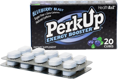 HealthA2Z® PerkUp® Energy Booster | Melt-in-mouth Cubes with 50 mg Natural Caffeine & B Vitamins for Energy, Focus & Productivity | A Healthy Alternative to Coffee & Energy Drinks