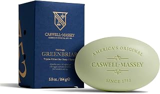 Caswell Massey Greenbriar Natural Bar Soap for Men, Moisturizing Body Soap Bar for All Skin Types, Made with Essential Oils & Plant-Based Formula for Soft Skin, Made in USA, 5.8 oz