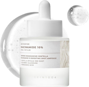 Skin1004 Niacinamide 10% Boosting Shot Ampoule, Niacinamide Spicule Serum for Face, Facial Ampoule with Tranexamic Acid, Pore Minimizer for Face, Madagascar Centella, Korean Skin Care, 1.01fl.oz/ 30ml