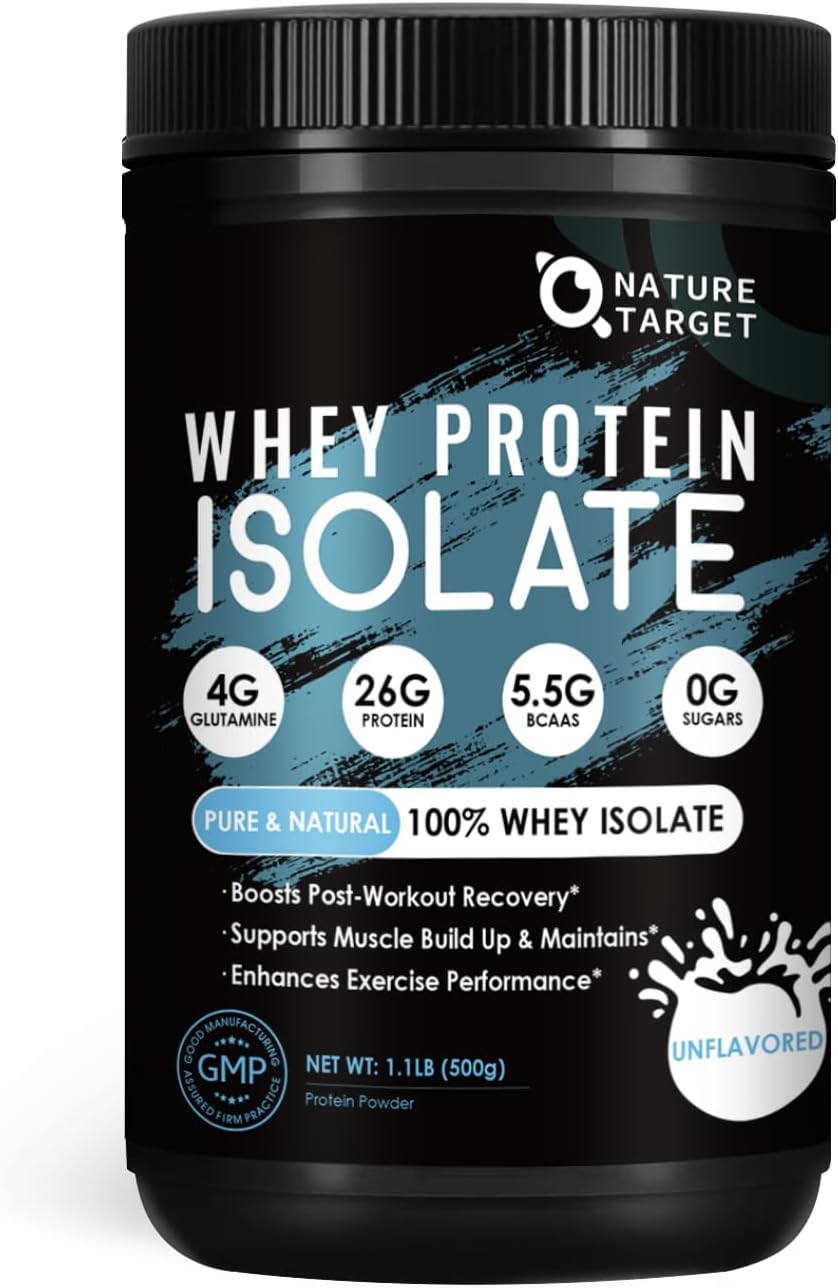 NATURE TARGET Unflavored Whey Protein Isolate, 26g Protein, 16 Servings