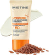 Mistine UV Defense Face Moisturizer Sunscreen SPF 50, 24HRS Hydrating Sunscreen, No White Cast, Broad Spectrum Lightweight Korean Sunscreen for All Skin, Reef Safe, Travel Size-1.35 fl oz/40mL