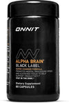 ONNIT Alpha Brain Black Label Nootropic, Citicoline & Lions Mane, 80 Count