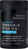 Sports Research® Omega-3 Fish Oil 1250mg from Wild Alaska Pollock,180 Count