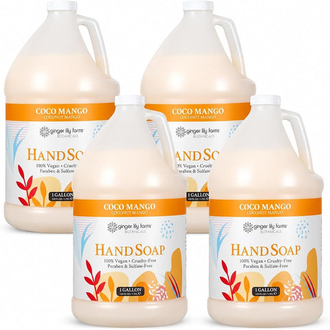 Ginger Lily Farms Botanicals Hand Soap, 128oz/4pk, Coco Mango