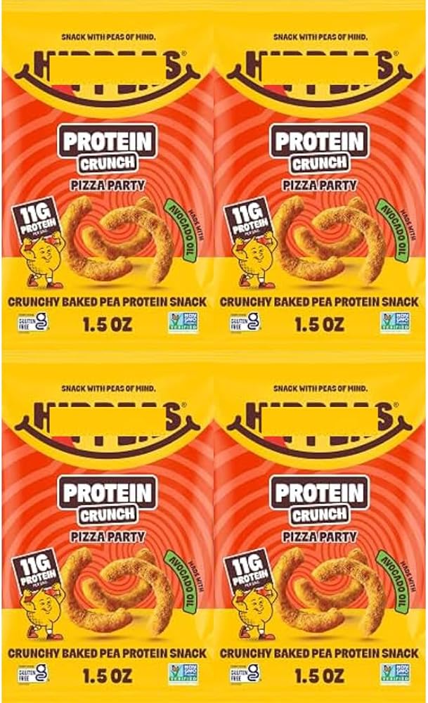 Chickpea Puffs Pizza Party Crunchy Baked Snack, 1.5 oz Bags, 4 Pack