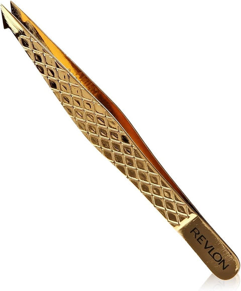 Revlon Gold Series Slant and Point Tip Tweezer, Titanium Coated for Maximum Durability
