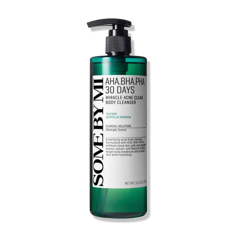 Some BY MI AHA BHA PHA 30 Days Miracle Acne Clear Body Cleanser 14.1oz – Salicylic Acid & Tea Tree Acne Body Wash – Deep Cleansing, Sulfate & Paraben Free Korean Skin care