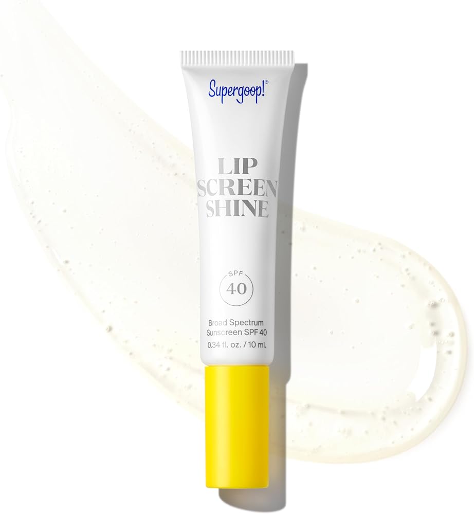 Supergoop! Lipscreen Shine SPF 40, 0.34 fl oz - Clear Lip Gloss - Broad Spectrum SPF Lip Balm with Grape Seed Extract, Sunflower Seed Oil & Kelp Extract - Non-Sticky Formula