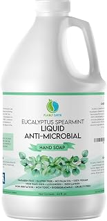 Antimicrobial Hand Soap 64 oz - Eucalyptus Spearmint Gentle Liquid Hand Soap Refill Antibacterial - Moisturizing, Long Lasting Freshness & Safe for Skin