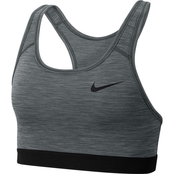 Nike Women's Nike Medium Support Non Padded Sports Bra With Band, Smoke Grey/Pure/(Black), Large