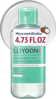 Illiyoon Gentle Deep Eye Makeup Remover | for Waterproof Mascara, Lipstick, Eyeliner, Non-Greasy 2-Phase Oil & Water Formula, Ophthalmologist Tested, Vegan, Korean Skin Care, 4.73 fl.oz.