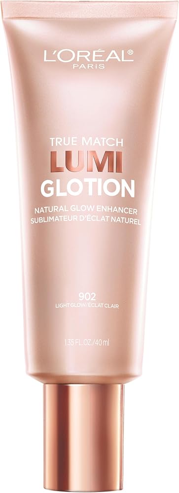 L'Oreal Paris Makeup True Match Lumi Glotion, Natural Glow Enhancer, Illuminator Highlighter, Bronzing Drops For a Sun-Kissed Glow For Face and Body, 902 Light, 1.35 fl oz