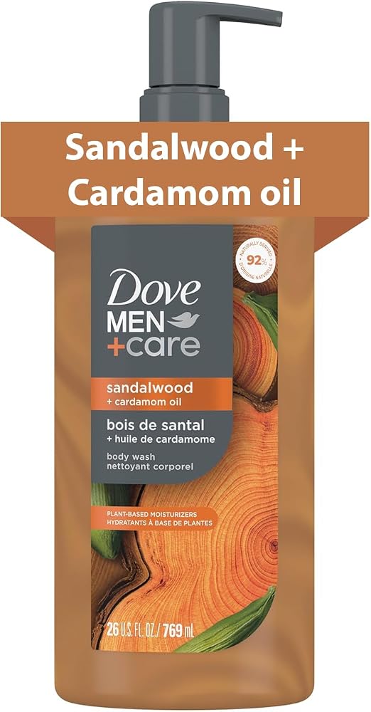 Dove Men Moisturizing Body Wash, Sandalwood + Cardamom Oil, 26oz