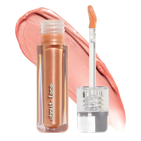 About-Face Light Lock Lip Gloss - SHIMMERING PALE PEACH (0.21Oz) Long-Lasting Formula