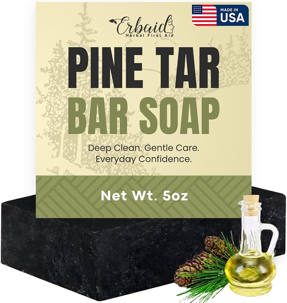 Pine Tar Soap – Natural Pine Tar Soap Bar for Men – Cleansing Bar for Acne, Eczema, Psoriasis & Itch Relief – Face & Body Wash with Activated Charcoal & Colloidal Oatmeal – Men’s Wash Made in the USA
