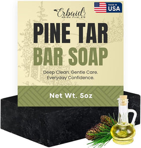 Pine Tar Soap – Natural Pine Tar Soap Bar for Men – Cleansing Bar for Acne, Eczema, Psoriasis & Itch Relief – Face & Body Wash with Activated Charcoal & Colloidal Oatmeal – Men’s Wash Made in the USA
