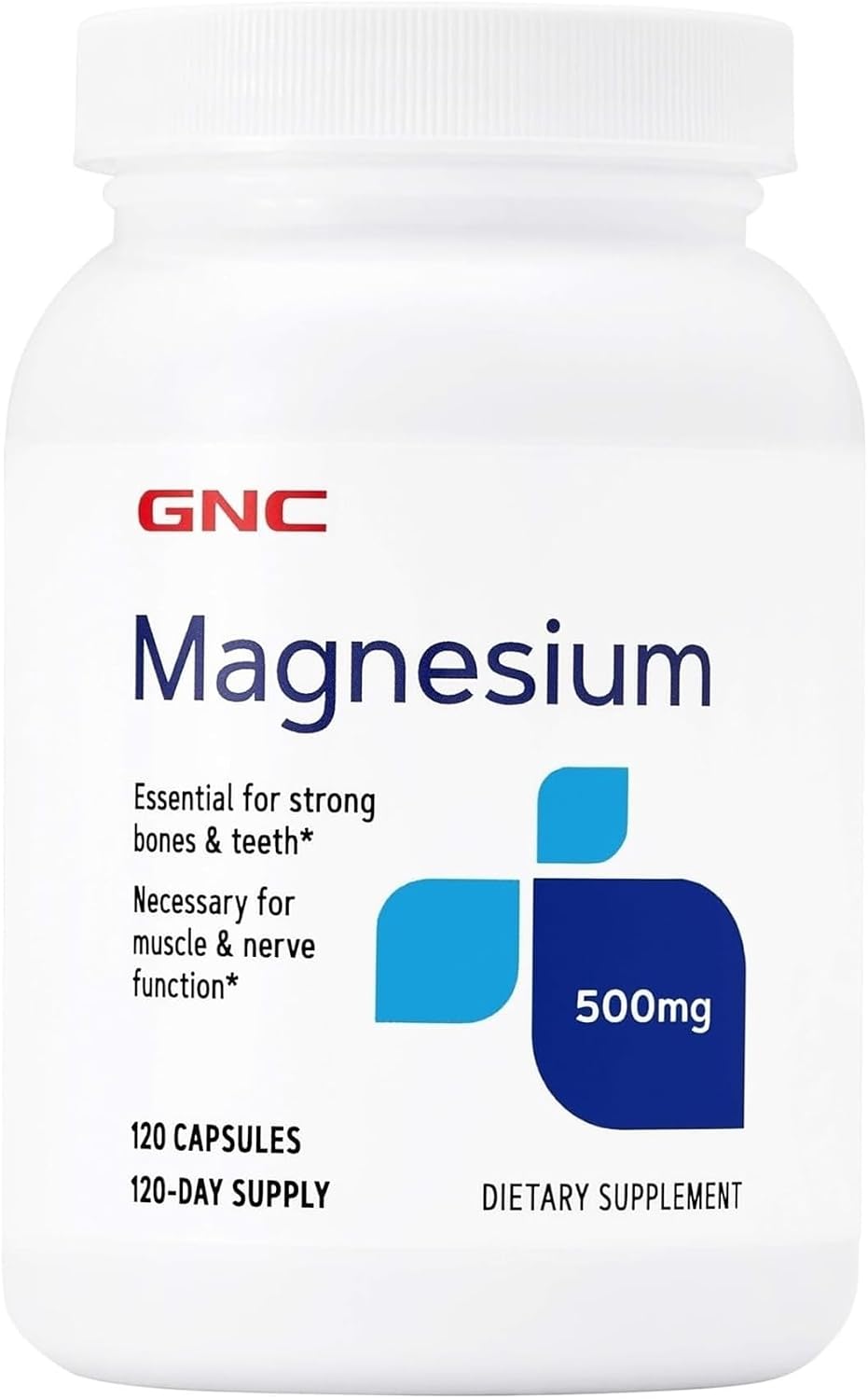GNC Magnesium 500mg, Supports Strong Bones & Teeth, 120 Capsules