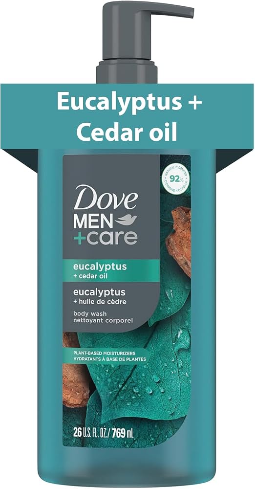 Dove Men Moisturizing Body Wash, Eucalyptus + Cedar Oil, 26oz
