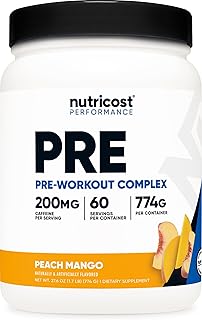 Nutricost Pre-Workout Complex Powder (Peach Mango) 60 Servings