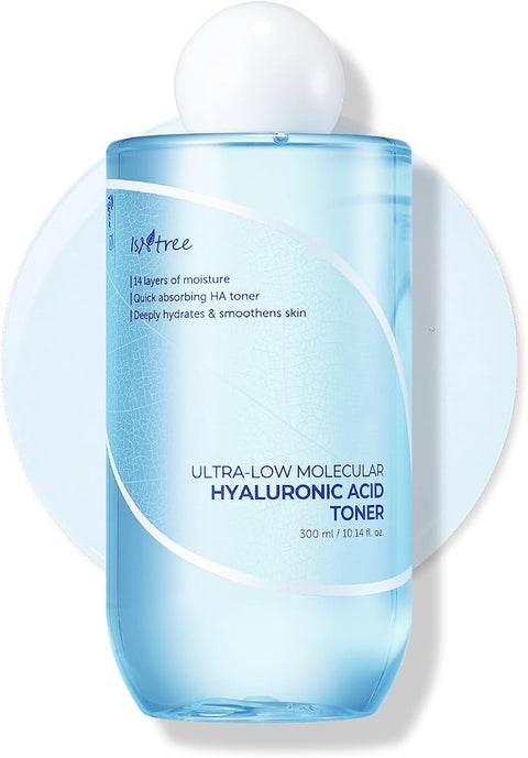 Isntree Ultra-Low Molecular Hyaluronic Acid Toner | Korean Hydrating Toner with Hyaluronic Acid | Quick-Absorbing Facial Toner for Deep Hydration, Fragrance-Free, 10.14 fl oz